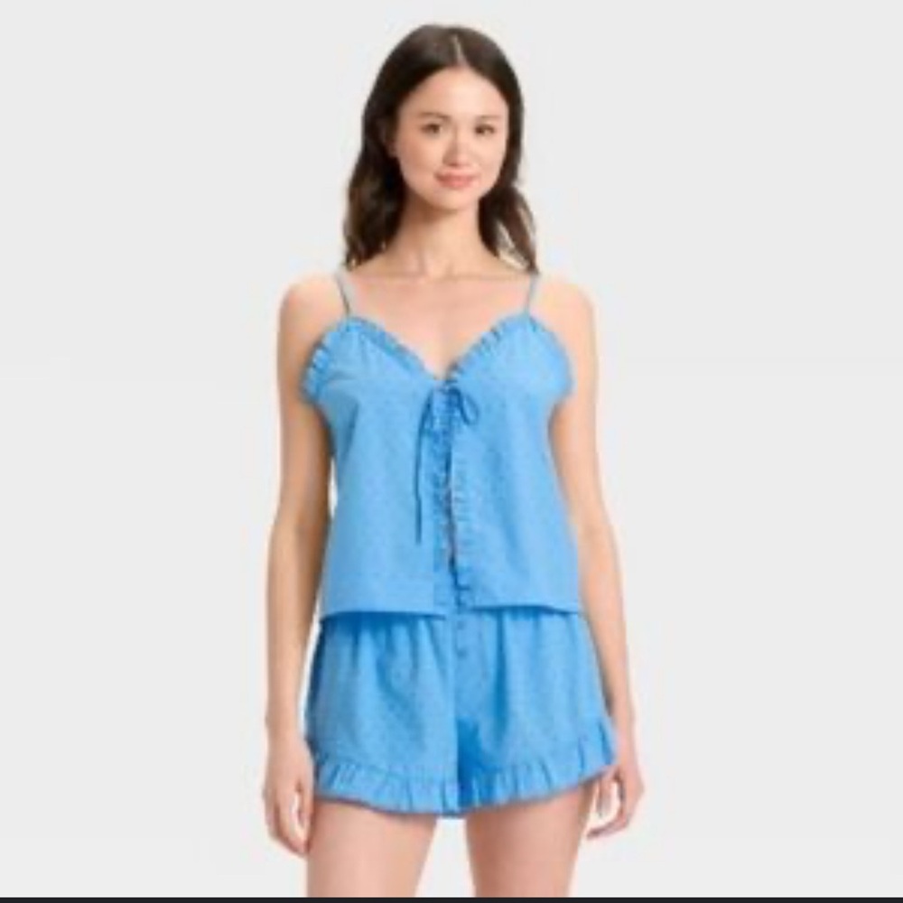 Colsie Light Blue Ruffle Pajama Set